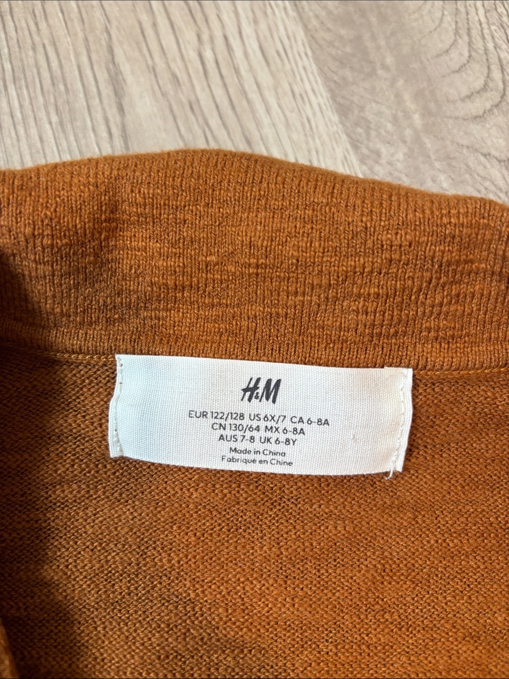 H&M Kids Short Sleeve Knit Button Cardigan - Rust - Picture 2 of 4